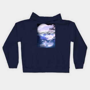 pink moon fantasy world Kids Hoodie